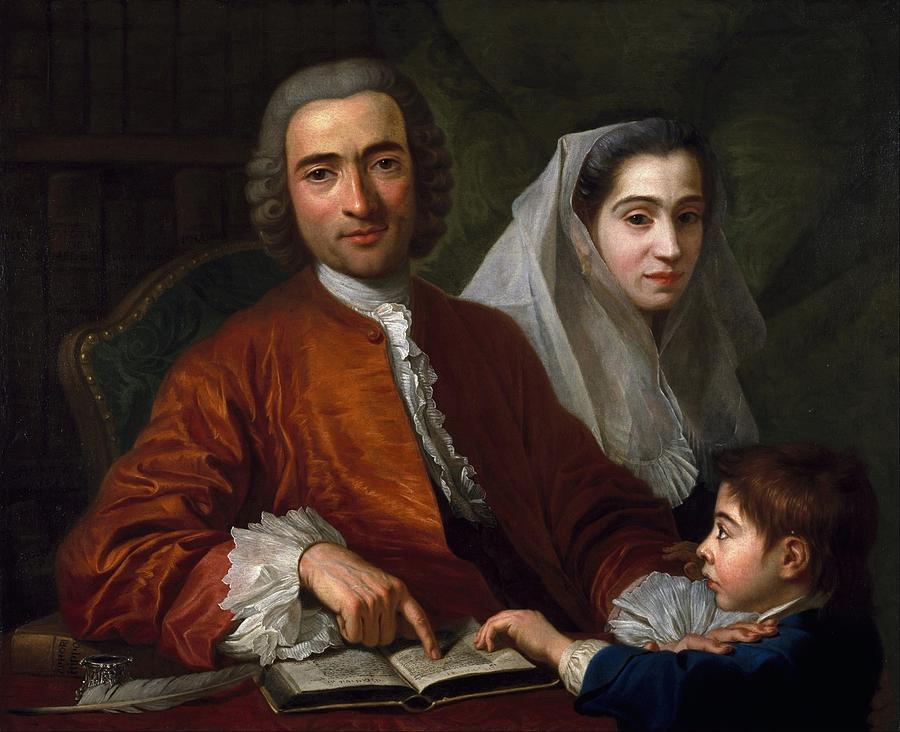 Dr Savatore Bernard with His Wife and Son Painting by Antoine de Favray ...