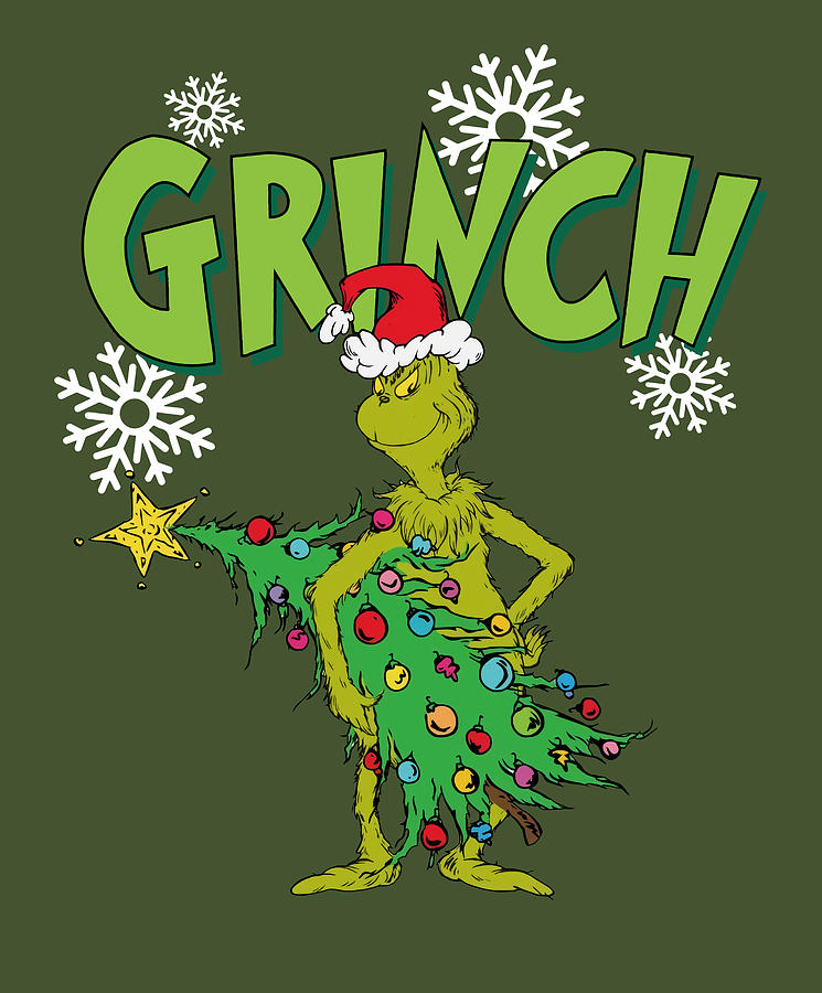 Dr. Seuss Grinch With Christmas Tree Digital Art by Chloe Till - Fine ...