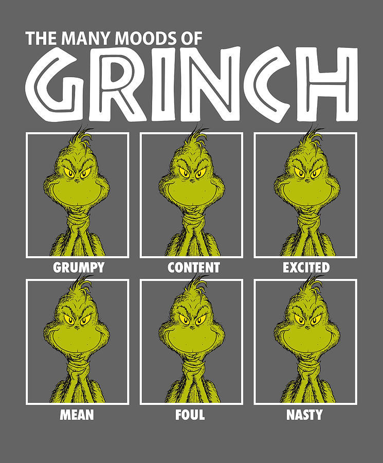 Dr. Seuss The Many Moods Of Grinch Digital Art by Chloe Till - Pixels