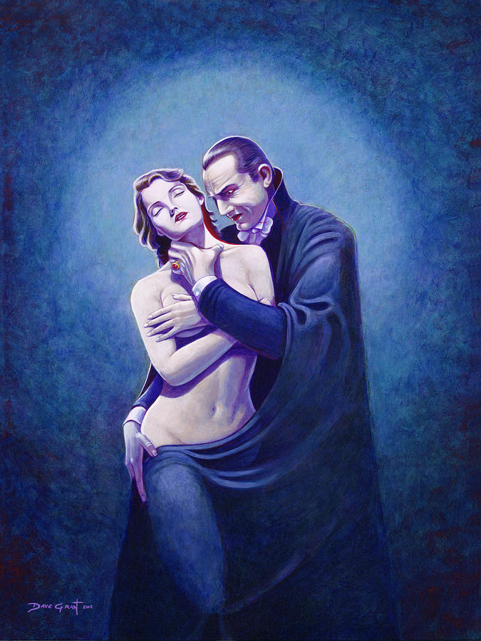 Dracula Painting - Dracula and Mina by David Grant