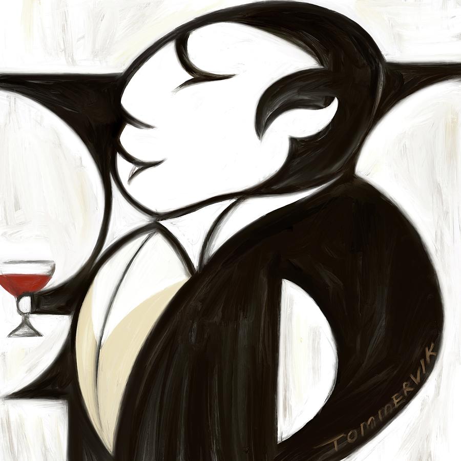 Dracula Drinking Wine  Painting by Tommervik
