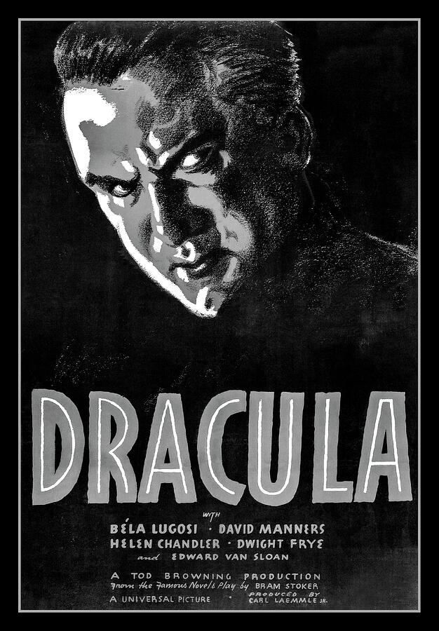 Dracula Vintage Classic Horror Movie Poster 1931 Black and White ...