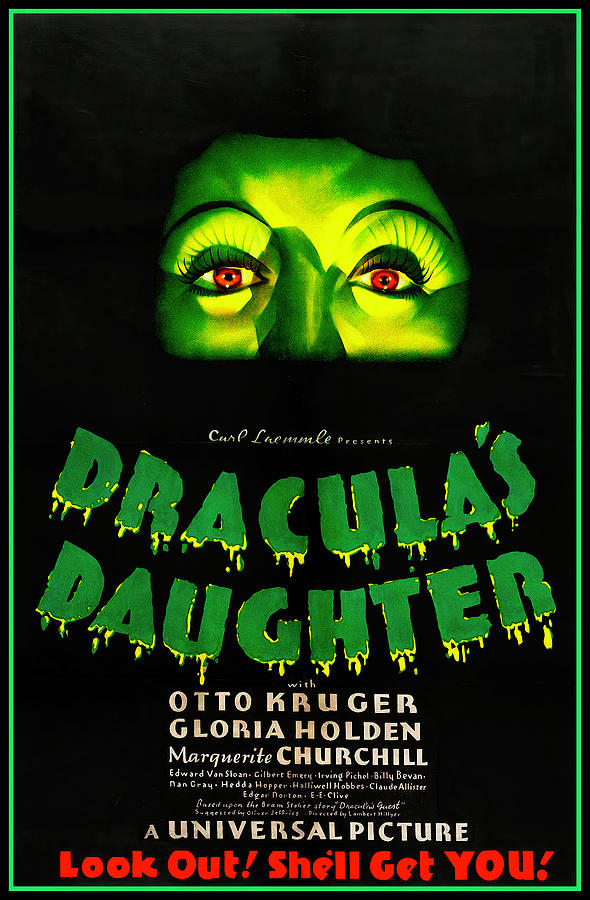 Draculas Daughter Retro Vintage Classic Horror Movie Poster 1936 Photograph by Carol Japp Draculas Daughter Retro Vintage Classic Horror Movie Poster 1936 Photograph by Carol Japp