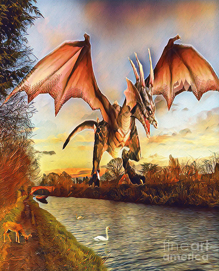 Dragon Mixed Media - Dragon Alert by Lauries Intuitive