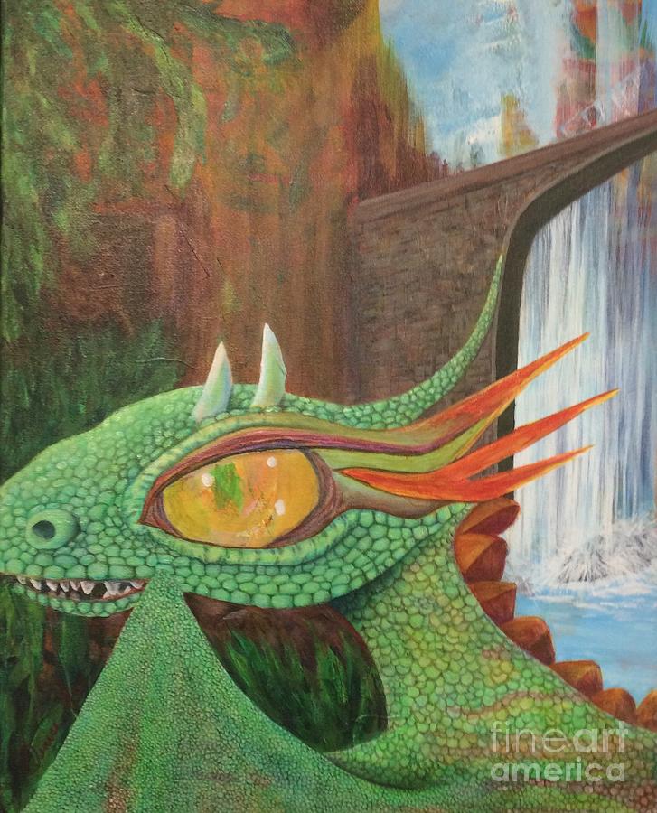 Dragon Arrival Painting by Denise Hoag