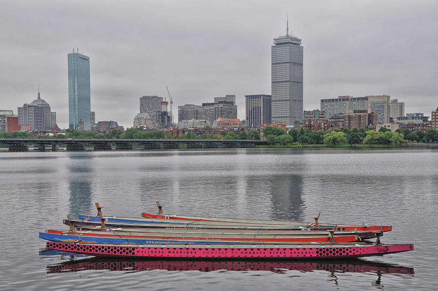 Dragon Boats on the Charles Photograph by Mike Martin