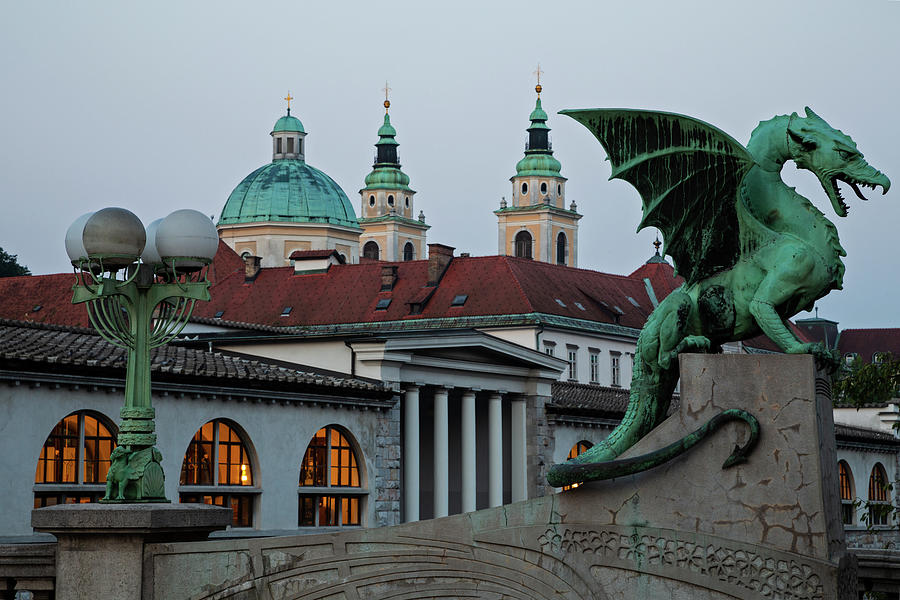 Dragon Bridge in Ljubljana Photograph by Ian Middleton