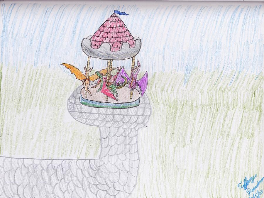 Dragon Castle Carousel Drawing By Tiffany Davidson
