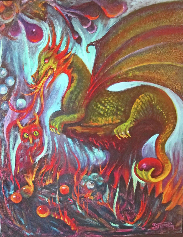 Dragon Cave Painting by Sherry Strong - Fine Art America