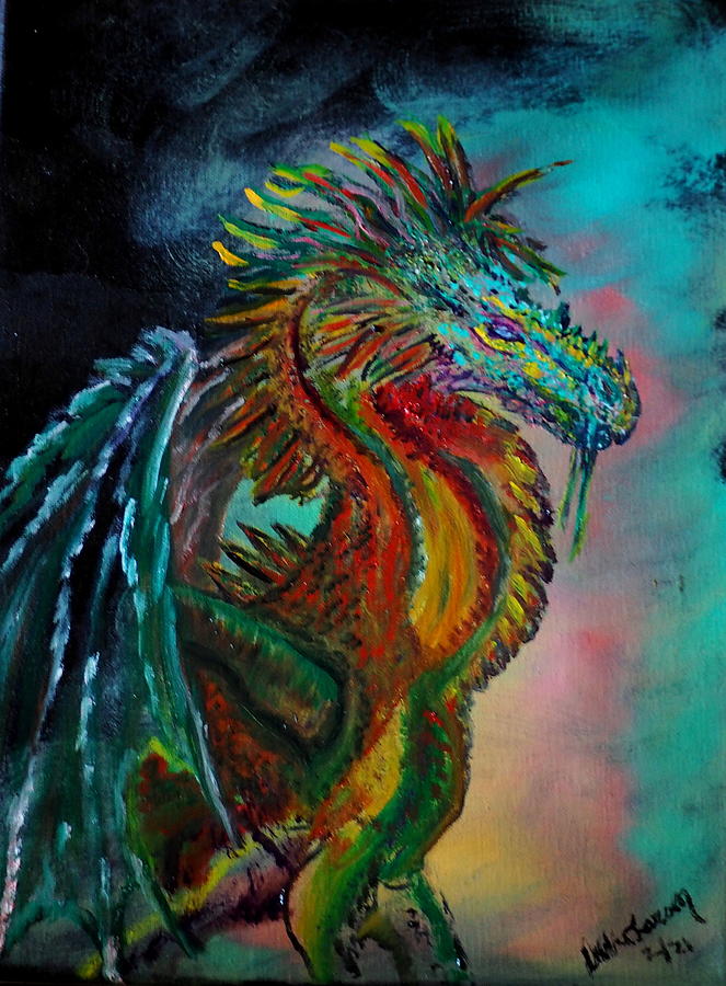 Dragon Painting by Debra Larsen - Fine Art America