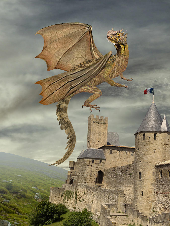 Dragon Du Chateau Digital Art by M Spadecaller