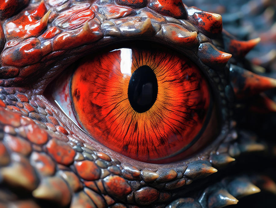Dragon Eye 01 Red Digital Art by Matthias Hauser