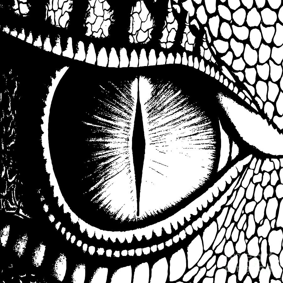 dragon eye art black and white