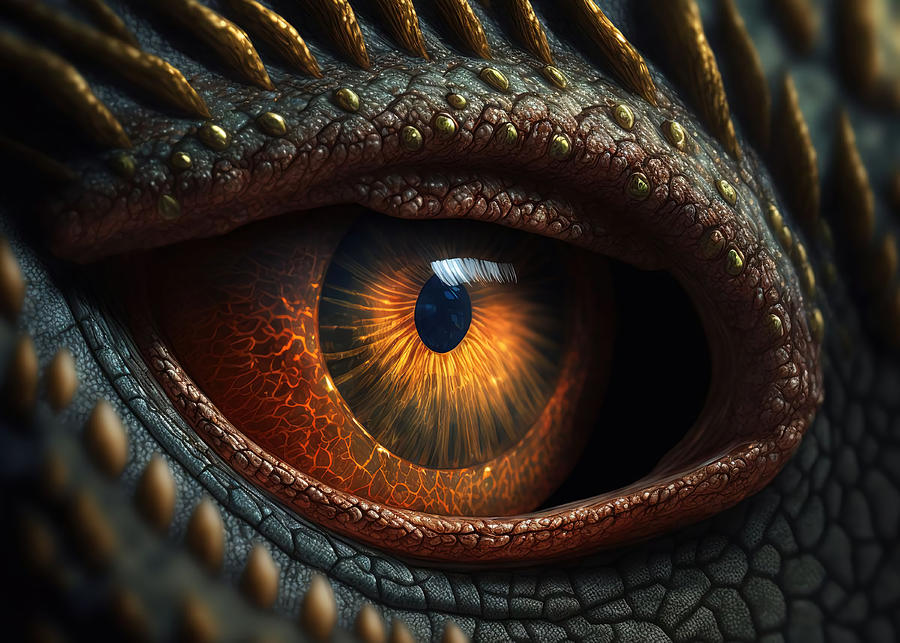 Dragon Eyes Poster Painting by Oscar Thompson Thompson - Fine Art America