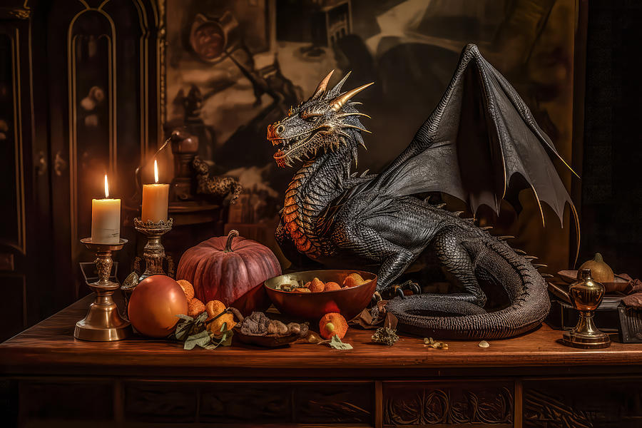 Dragon Feast Digital Art by Wes and Dotty Weber