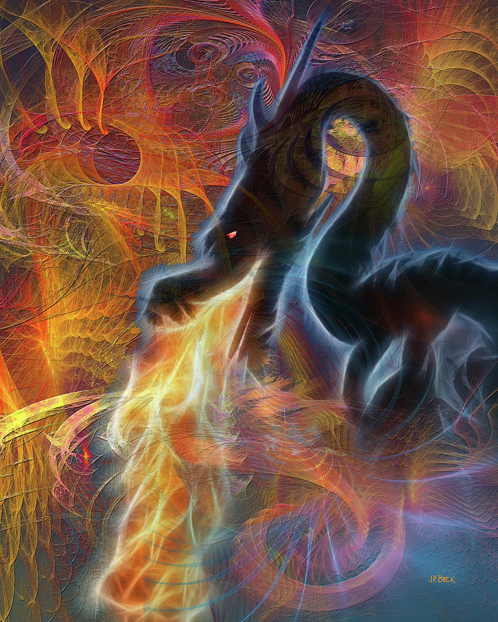 Dragon Fire Digital Art by Studio B Prints