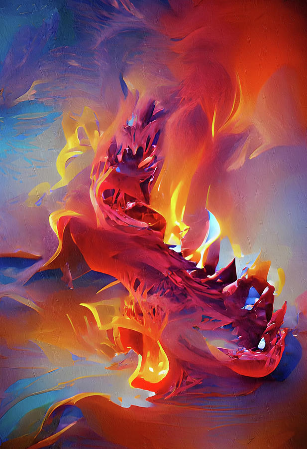 Dragon For A Child Abstract Mixed Media by Georgiana Romanovna