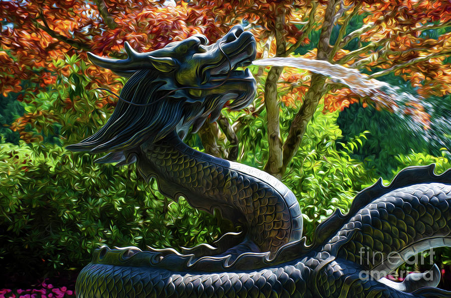 Dragon Fountain Butchart Gardens Photograph by Bob Christopher