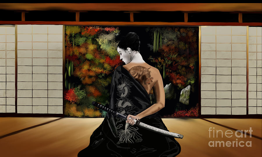 Dragon Geisha Digital Art by Bless Misra