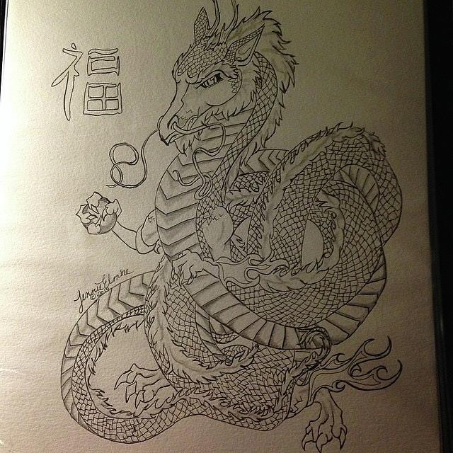 Dragon Drawing by Jen Marcus - Fine Art America