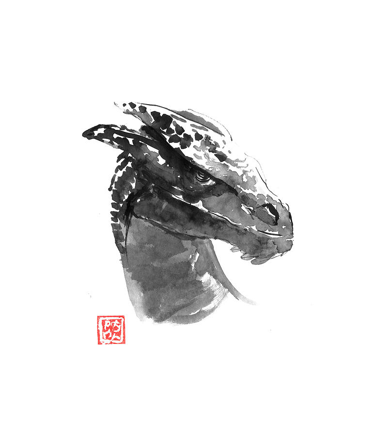 Dragon Drawing - Dragon by Pechane Sumie