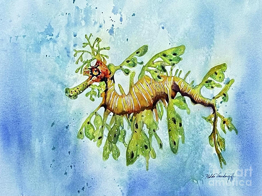 Dragon Seahorse Painting by Hilda Vandergriff