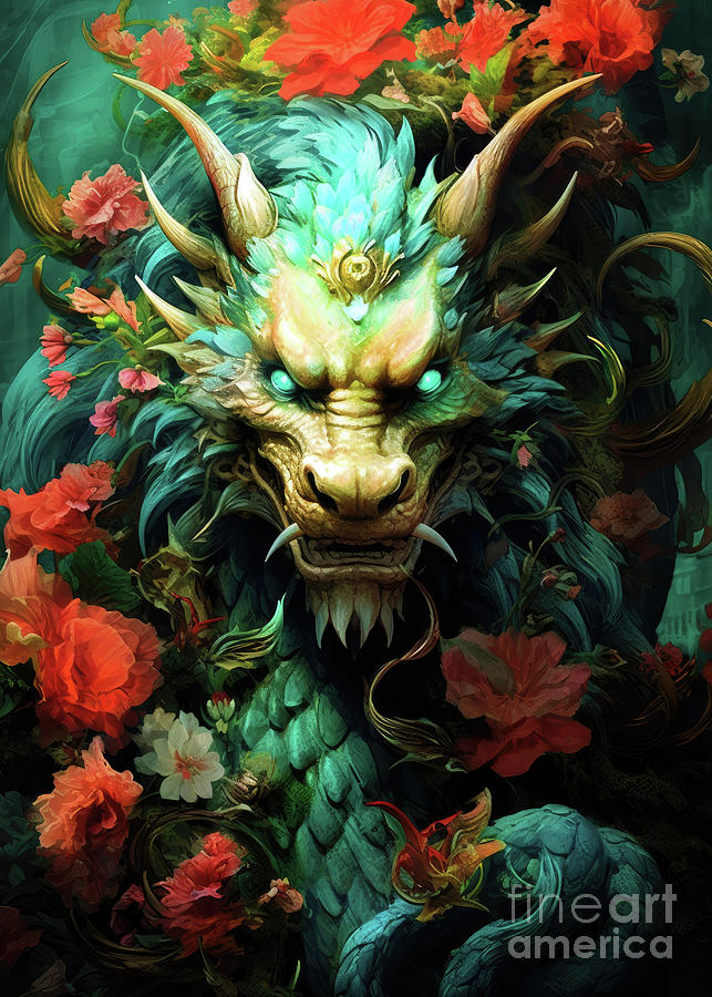 Dragon Seraphina watercolor art #dragon Digital Art by Justyna Jaszke JBJart