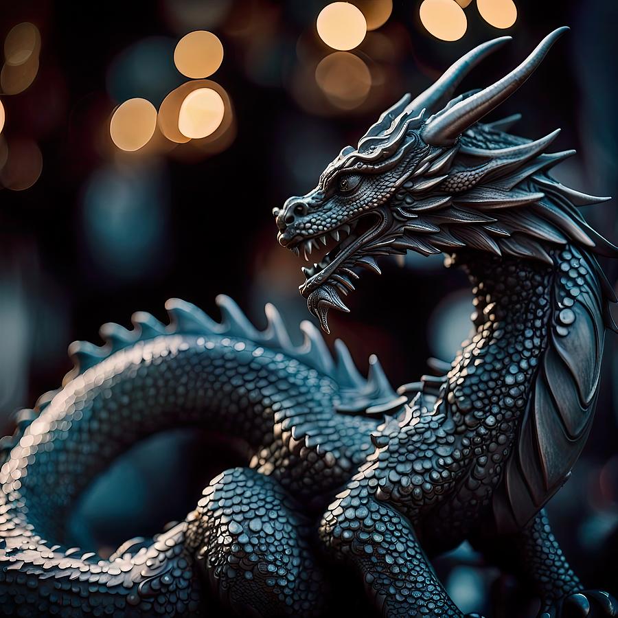 Dragon Statue in detail Digital Art by Nathan Bowles - Fine Art America