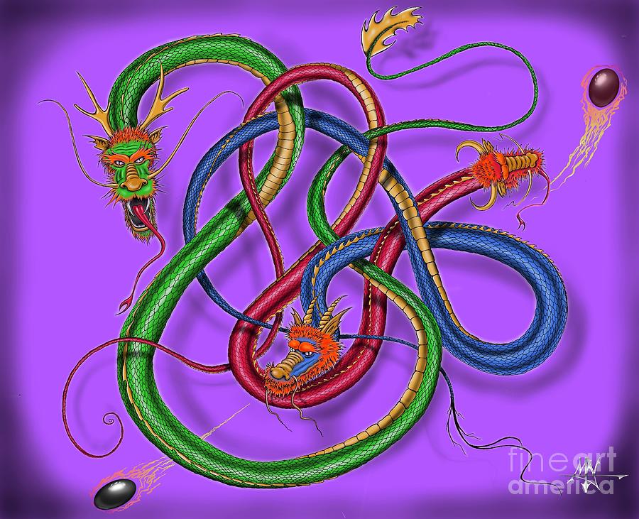 Dragon Digital Art - Dragon Tryptic by Robert Fenwick May Jr Dragon Digital Art - Dragon Tryptic by Robert Fenwick May Jr