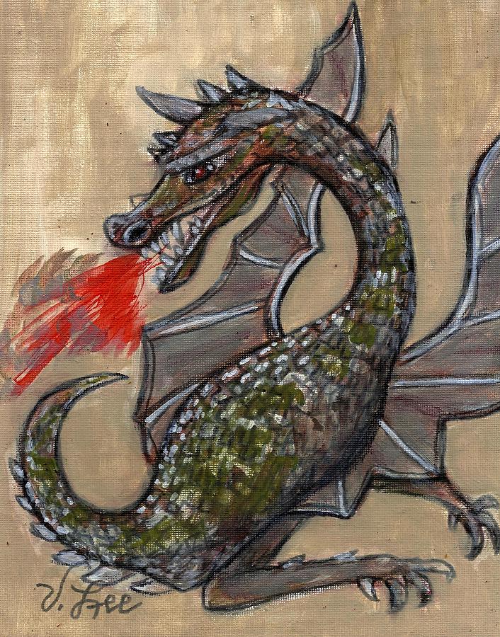 Dragon Untamed Painting by VLee Watson