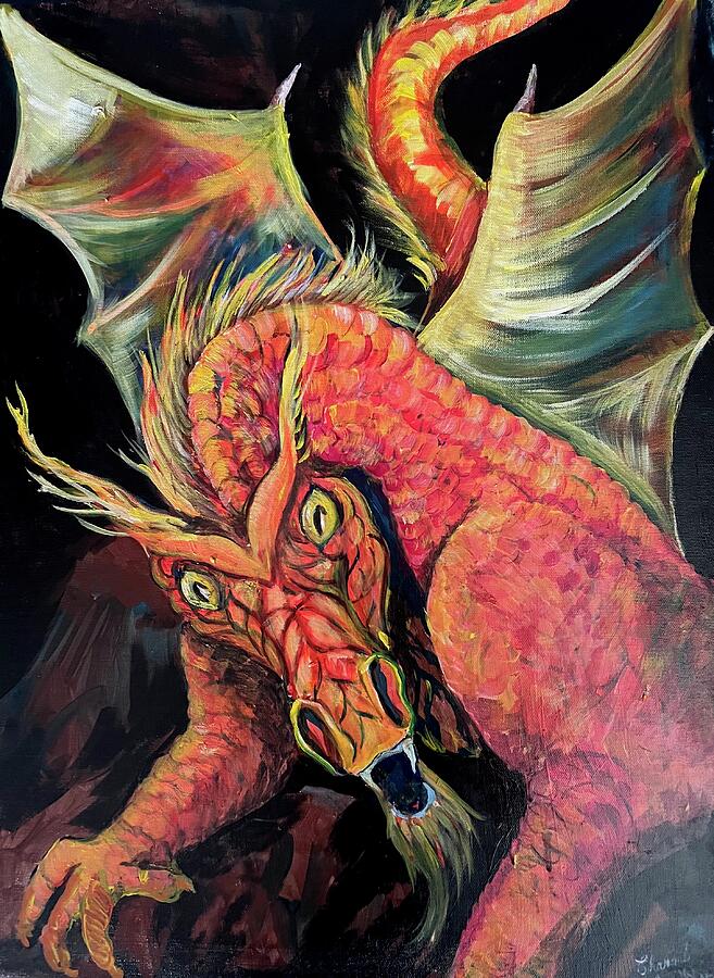 Dragon With Attitude Painting by Charme Curtin - Fine Art America