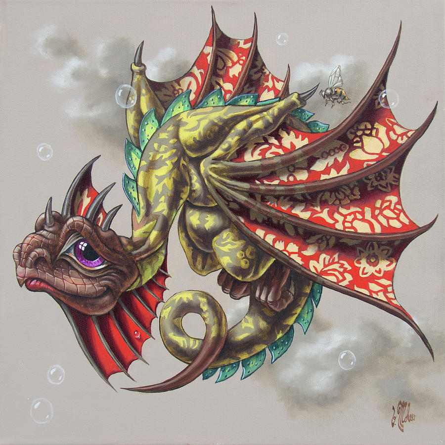 Dragon with Bee Painting by Victor Molev