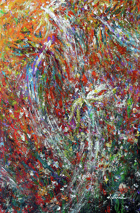 Blue Painting - Dragonflies Having Fun by Kume Bryant Blue Painting - Dragonflies Having Fun by Kume Bryant