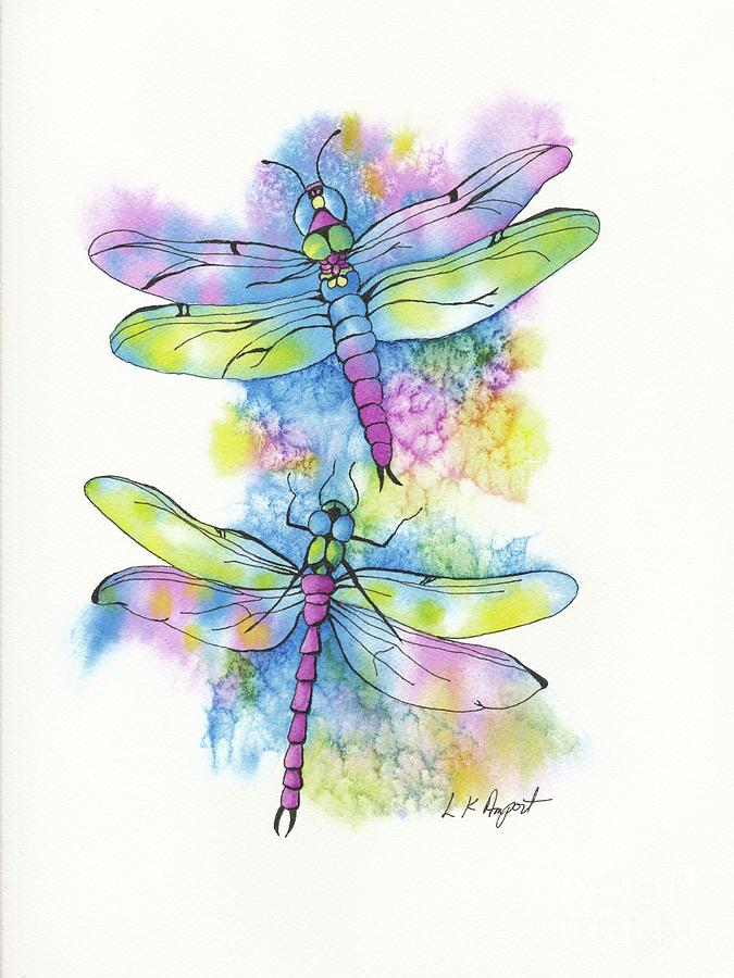 Dragonflies Painting by Lisa Amport - Fine Art America