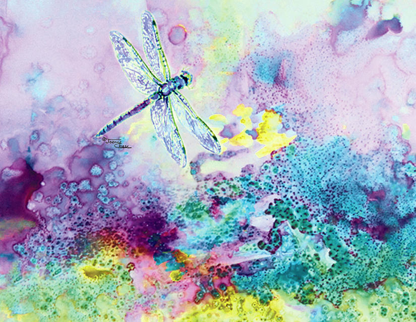 Dragonfly Abstract Painting by Joanne Chase | Pixels