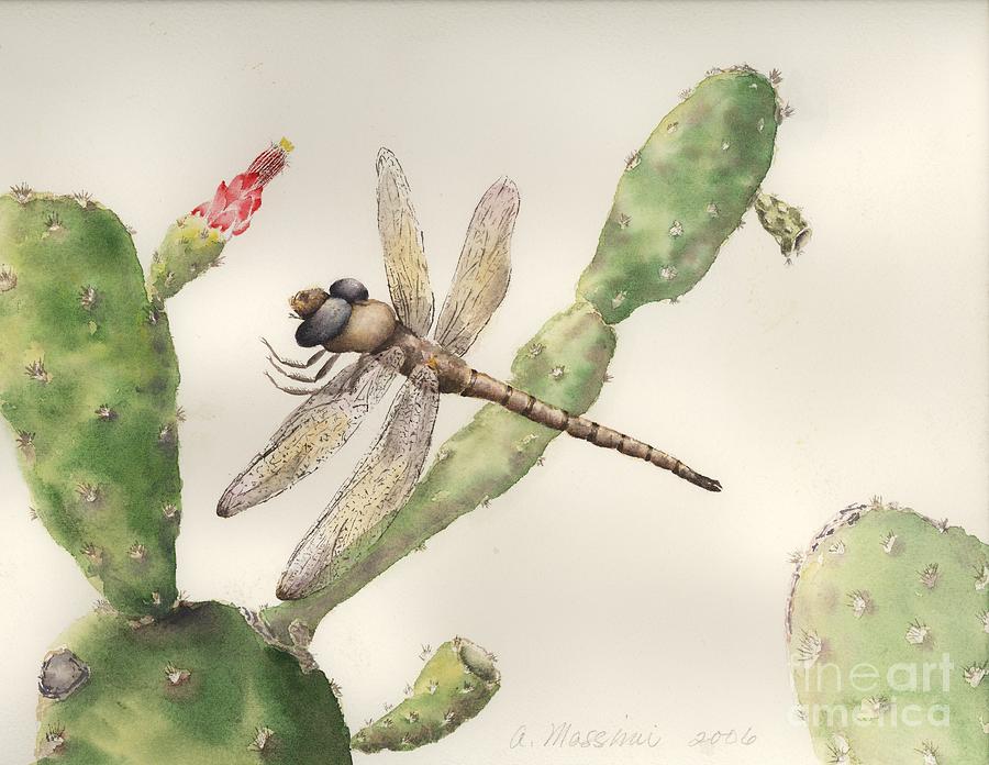 Dragonfly Painting by Albert Massimi