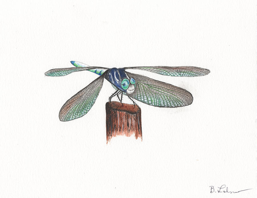 Dragonfly Painting by Bob Labno