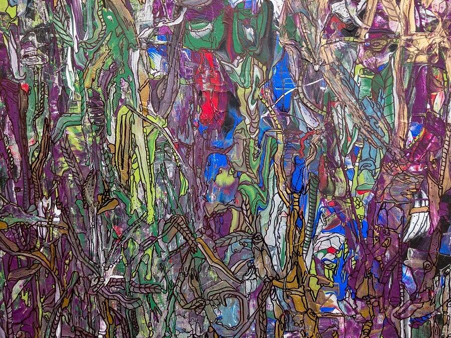 Dragonfly Garden - A Mixed Media Fantasy World Mixed Media by Evjenia Psarris Dragonfly Garden - A Mixed Media Fantasy World Mixed Media by Evjenia Psarris