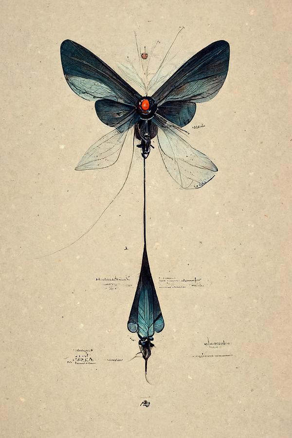 Dragonfly in Blue #2 Digital Art by Nickleen Mosher