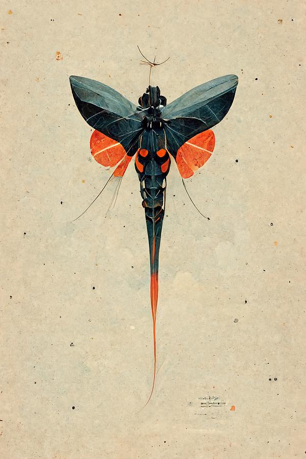 Dragonfly in Blue Digital Art by Nickleen Mosher