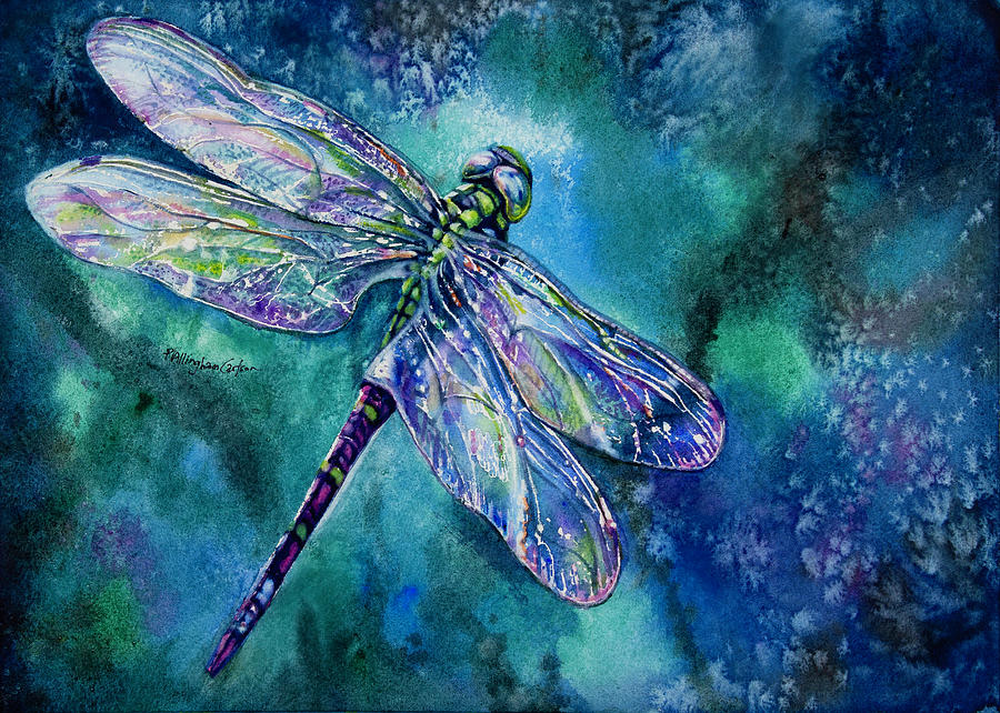 Illusion Signed Print From Original Watercolor Dragonfly Ph