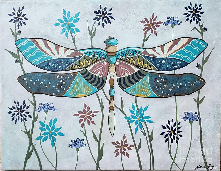 Dragonfly Medicine  Painting by Jean Fry