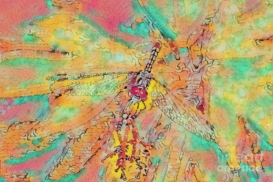 Dragonfly Mosaic Painting by Deborah Benoit