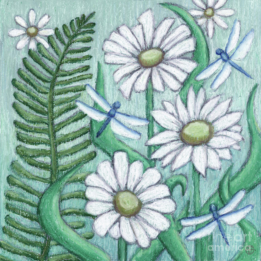 Dragonfly Retreat. Wildflora Painting by Amy E Fraser