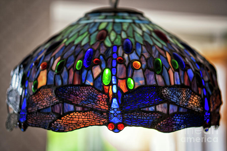 Dragonfly Tiffany Glass Ceiling Lamp Photograph by Pablo Avanzini