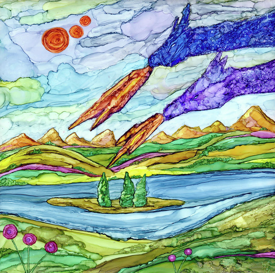 Dragons Appeared Painting by Winonas Sunshyne