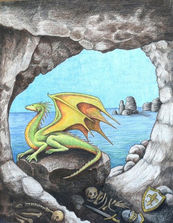 Dragons Lair Drawing by Lori Brooks Pixels