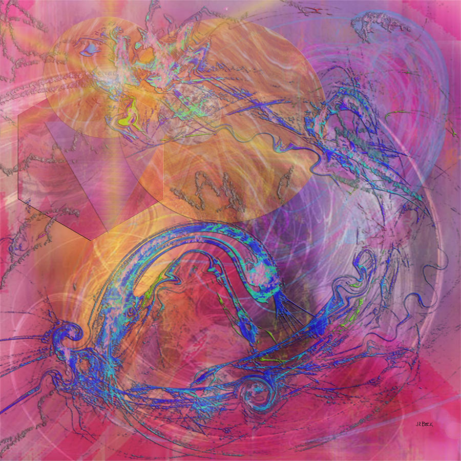 Dragons Tale - Square Version Digital Art by Studio B Prints