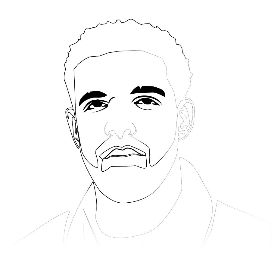Drake Digital Art by Naxart Studio