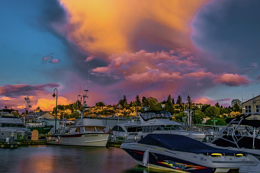 Drama Clouds at Sunset Photograph by Emerita Wheeling